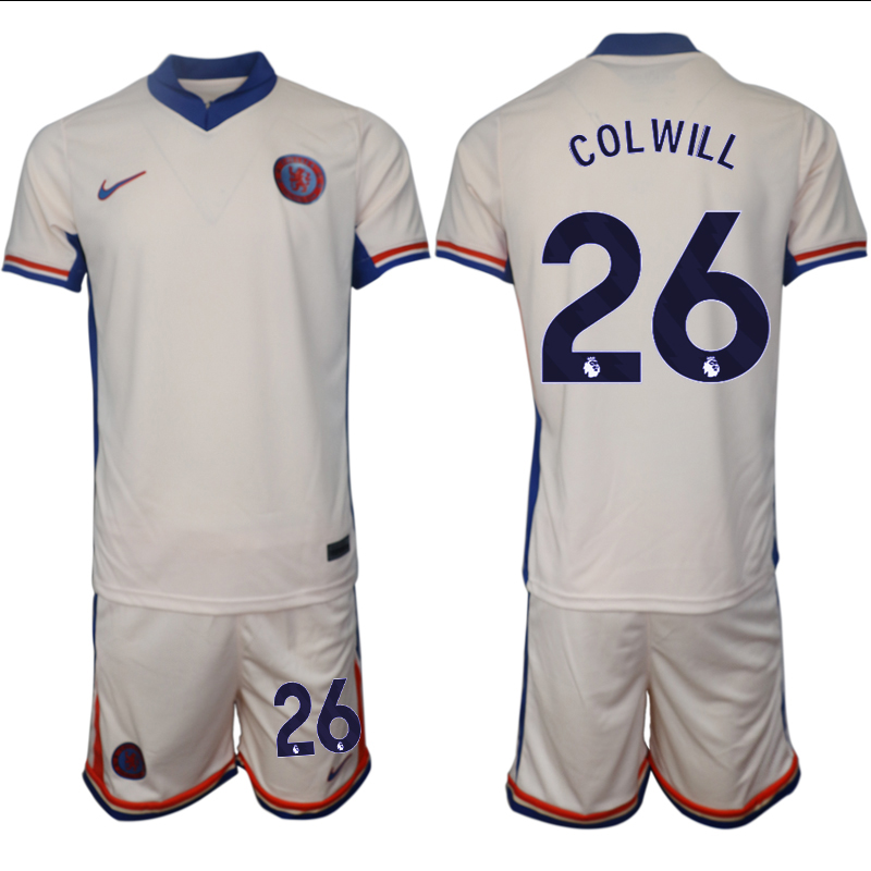 Men 2024-2025 Club Chelsea away Cream #26 Soccer Jersey->chelsea jersey->Soccer Club Jersey